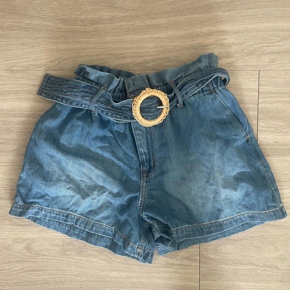 Sam Edelman Kira belted paper bag high waisted shorts with belt - Picture 3 of 5